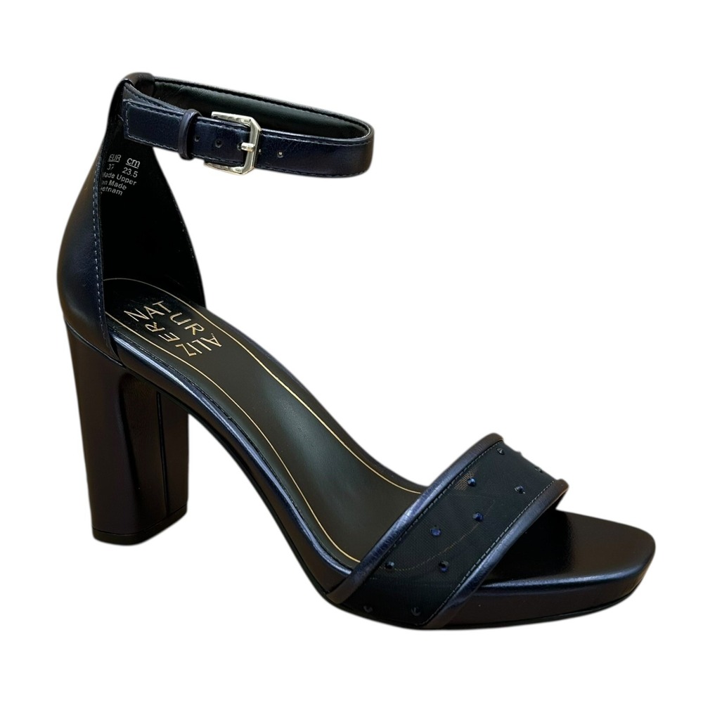 Naturalizer Joy2 Women's Block Heel Sandals Size 7 Midnight Blue‎ Ankle Strap